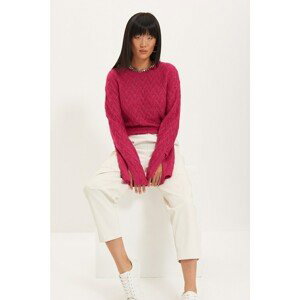 Trendyol Fuchsia Openwork Knitwear Sweater