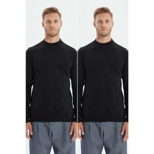 Trendyol Black Men's Slim Fit Half Turtleneck 2-Pack Sweater