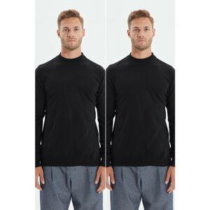 Trendyol Black Men's Slim Fit Half Turtleneck 2-Pack Sweater