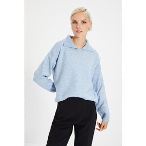 Trendyol Light Blue Polo Collar Knitwear Sweater