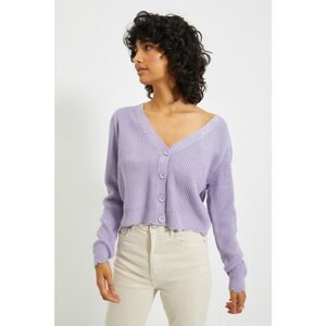 Trendyol Lilac Buttoned Knitwear Cardigan