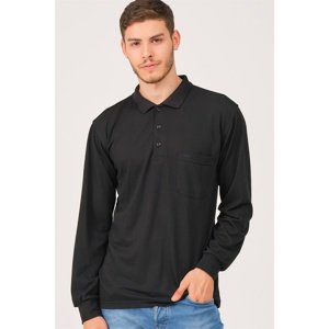 V1902 DEWBERRY MEN'S POLO SWEATSHIRT-BLACK