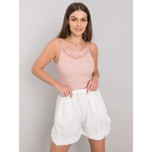 Women's white shorts with drawstrings