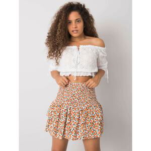 White-orange skirt with frills by Cyndi RUE PARIS