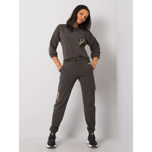 Dark khaki women's sweatshirt set