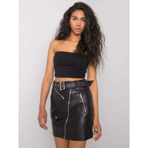 Black eco-leather skirt