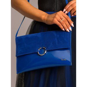 Lacquered clutch bag with a decorative cobalt clasp