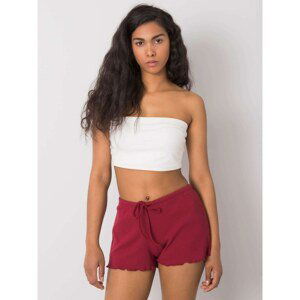 RUE PARIS Burgundy Rib Shorts