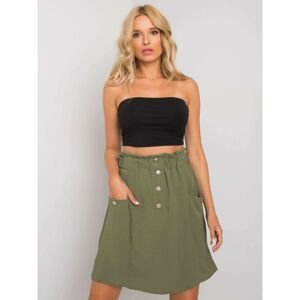 Khaki skirt with buttons