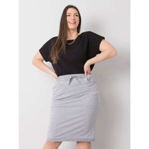 Larger gray melange cotton skirt