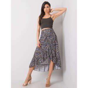 Black skirt with floral patterns