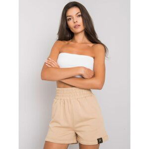 Beige cotton shorts