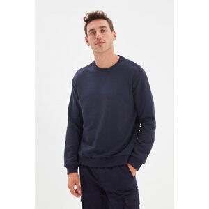 Trendyol Navy Blue Men's Regular Fit Crew Neck Sweatshirt