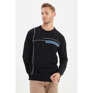 Trendyol Black Men's Crew Neck Regular Fit Knitwear Sweater