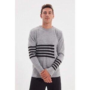 Trendyol Gray Men's Crew Collar Regular Fit Knitwear Sweater