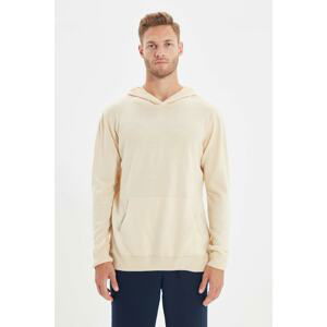 Trendyol Cream Men Regular Fit Hooded Sweater