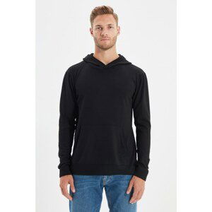 Trendyol Black Men Regular Fit Hooded Pullover