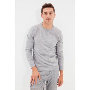 Trendyol Gray Men's Crew Collar Slim Fit Knitwear Sweater