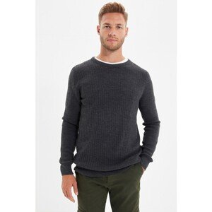 Trendyol Anthracite Men's Crew Neck Slim Fit Knitwear Sweater