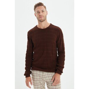 Trendyol Cinnamon Men's Crew Neck Slim Fit Knitwear Sweater