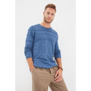 Trendyol Indigo Men's Crew Neck Slim Fit Knitwear Sweater