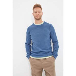 Trendyol Indigo Men's Crew Neck Slim Fit Knitwear Sweater