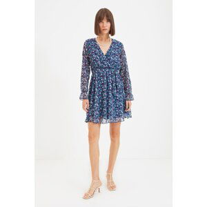 Trendyol Navy Blue Belted Double Breasted Dress