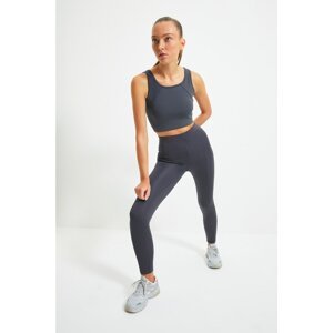 Trendyol Anthracite Ribbed Gathering Sport Tights