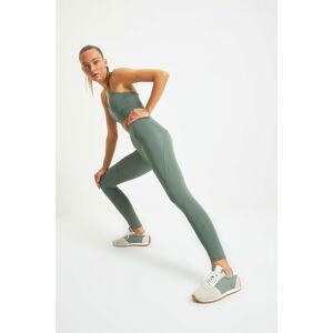 Trendyol Khaki Print and Oversized Stitching Detailed Sports Leggings