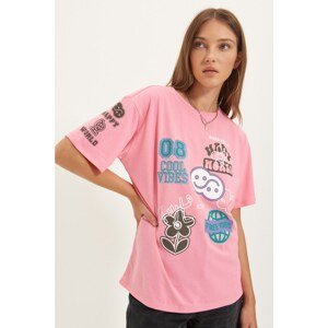 Trendyol T-Shirt - Pink - Boyfriend