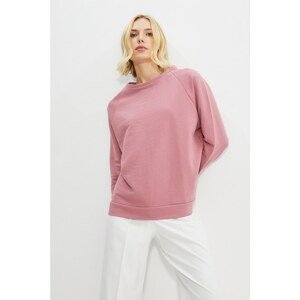 Trendyol Dried Rose Raglan Sleeve Oversize Knitted Sweatshirt