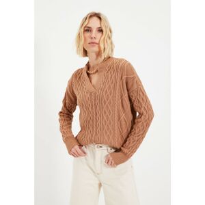 Trendyol Camel Knit Detailed Knitwear Sweater