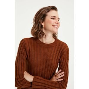Trendyol Brown Knitted Detailed Knitwear Sweater