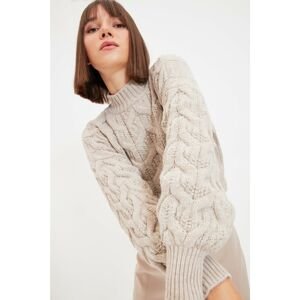 Trendyol Stone Knitted Detailed Knitwear Sweater