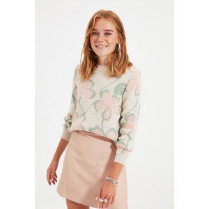 Trendyol Stone Jacquard Knitwear Sweater