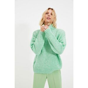 Trendyol Mint Oversize Turtleneck Knitwear Sweater
