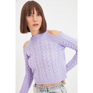 Trendyol Lilac Shoulder Detailed Knitwear Sweater