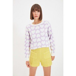 Trendyol Lilac Jacquard Knitwear Sweater