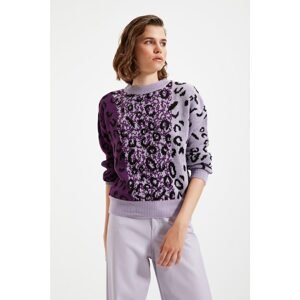 Trendyol Purple Jacquard Knitwear Sweater