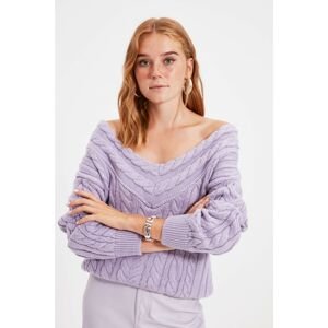 Trendyol Lilac Knit Detailed Knitwear Sweater