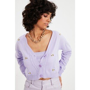 Trendyol Lilac Knitted Detailed Blouse Knitwear Cardigan