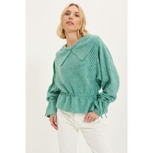 Trendyol Mint Collar Detailed Knitwear Sweater
