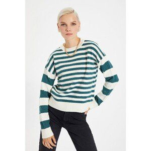 Trendyol Green Striped Knitwear Sweater