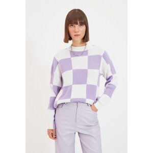 Trendyol Lilac Color Block Knitwear Sweater