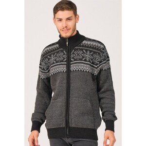 V0272 DEWBERRY ZIPPERED MEN'S SWEATER-ANTHRACOUS