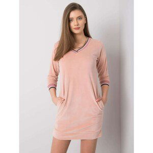 RUE PARIS Dirty pink velor dress