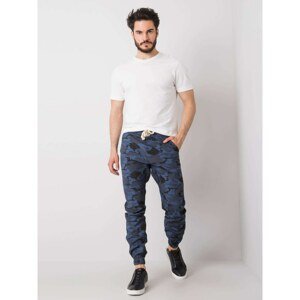 Dark blue men's trousers with patterns