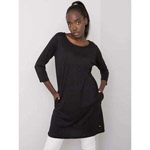 YOU DON'T KNOW ME Black cotton tunic
