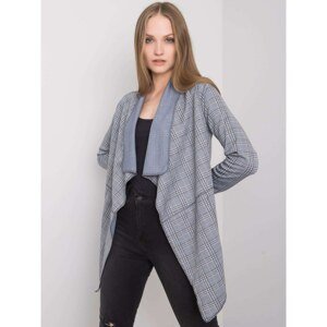 SUBLEVEL Light gray checked cape for women