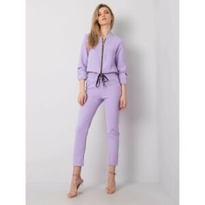 Women's purple woven trousers